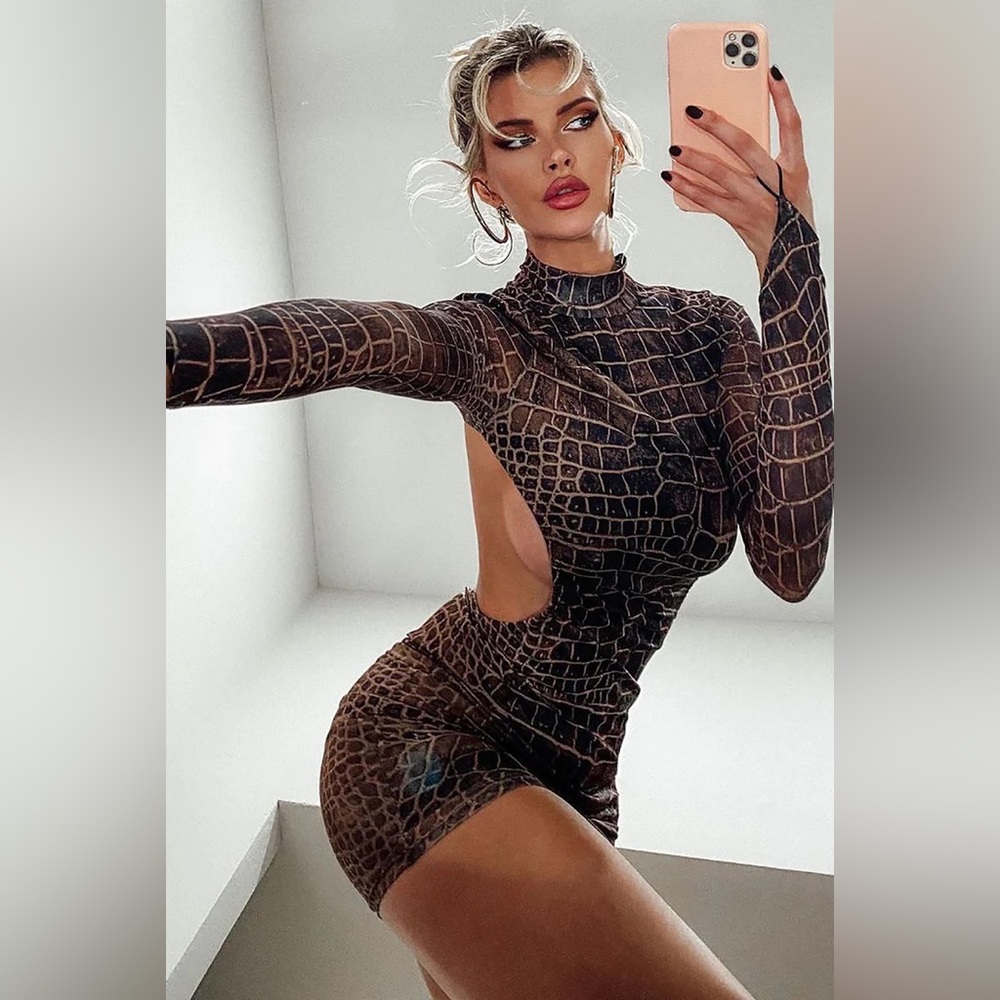 - Mel Mesh Mini Dress